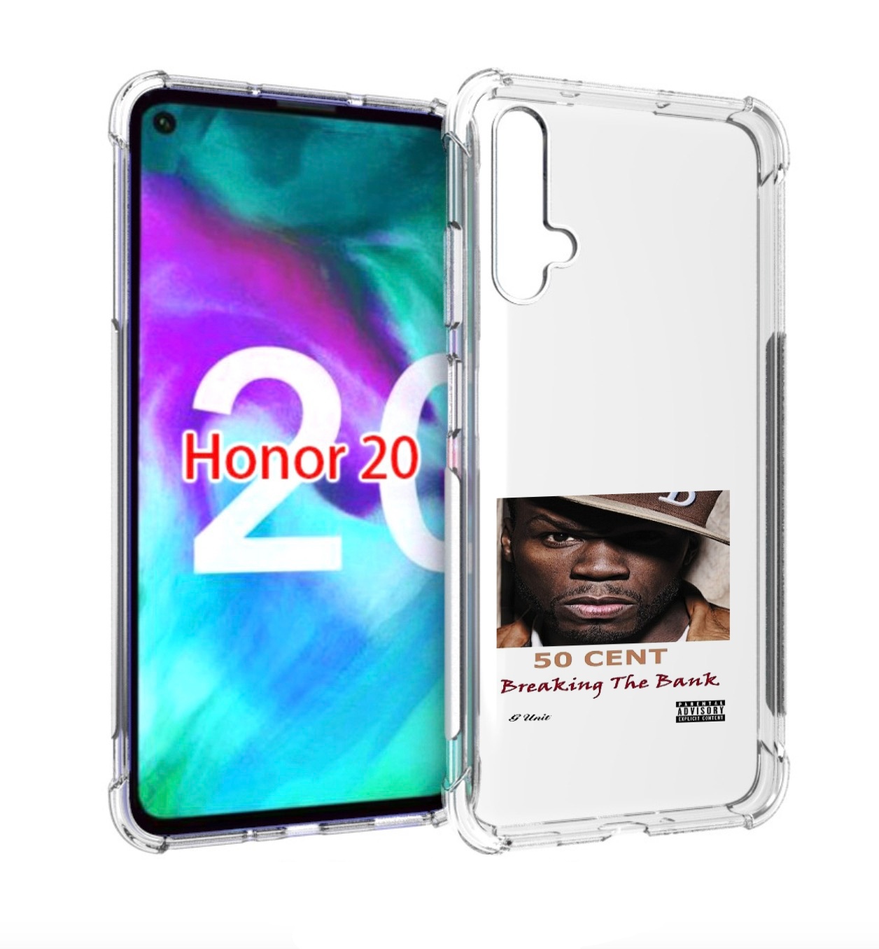 

Чехол бампер MyPads 50 Cent - Breaking The Bank для Honor, Прозрачный, Tocco