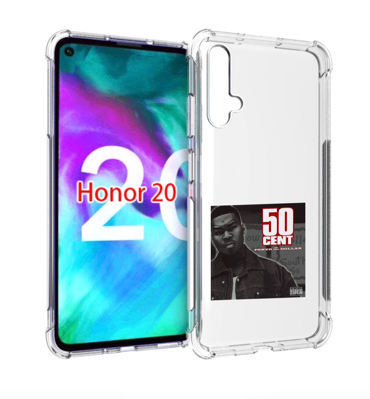 

Чехол бампер MyPads 50 Cent - Power Of The Dollar для Honor, Прозрачный, Tocco