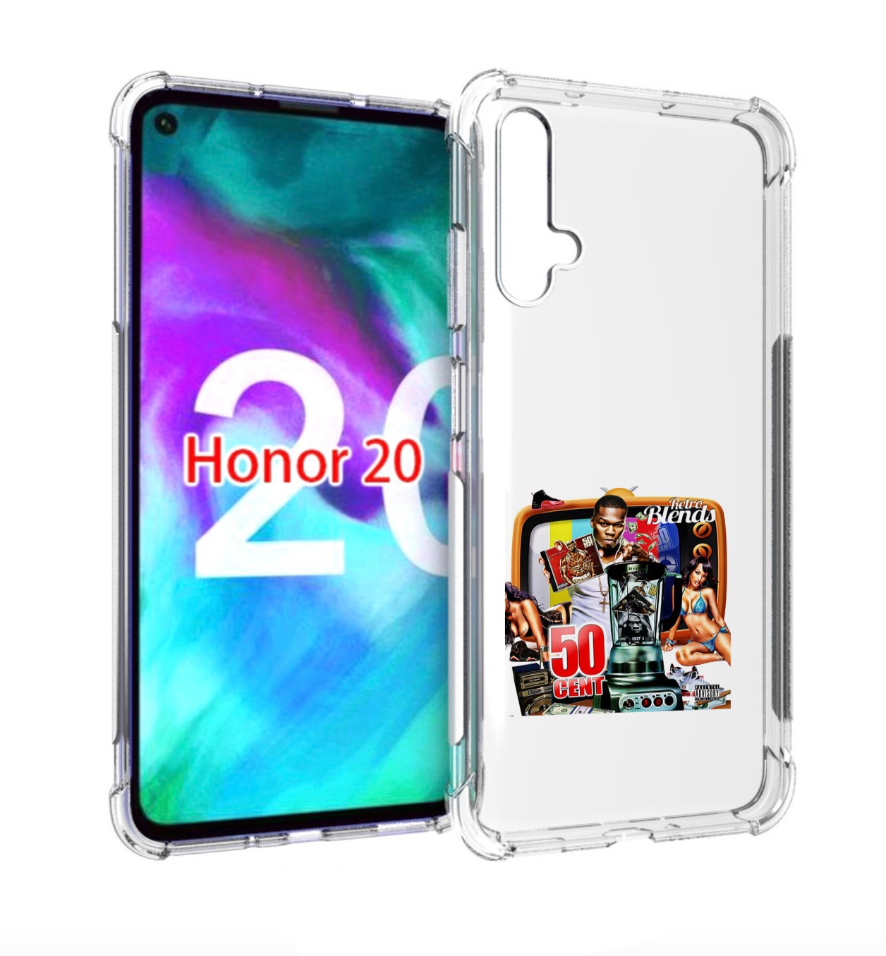 

Чехол бампер MyPads 50 Cent - Retro 50 Cent Blends для Honor, Прозрачный, Tocco