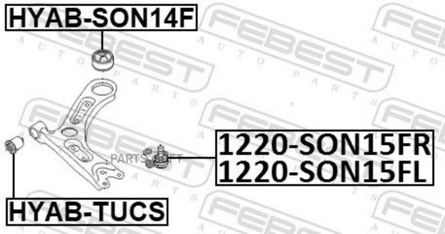 

Сайлентблок Задний Переднего Рычага Febest арт. HYAB-SON14F