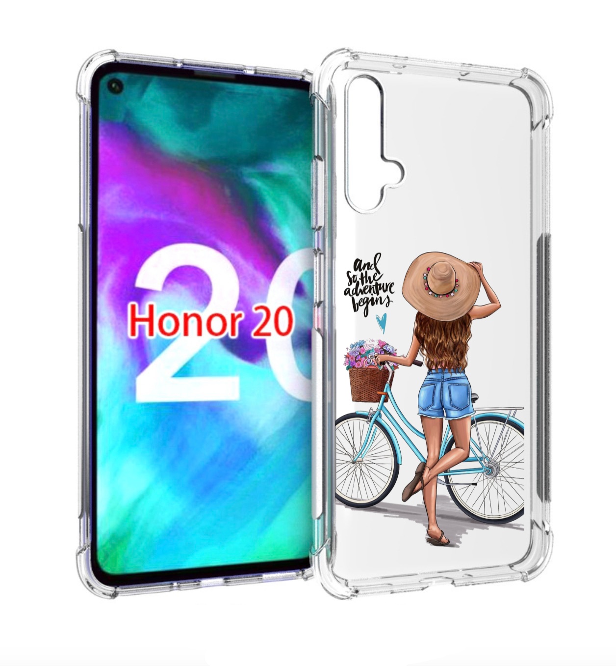 

Чехол бампер MyPads Adventure женский для Honor 20, Прозрачный, Tocco