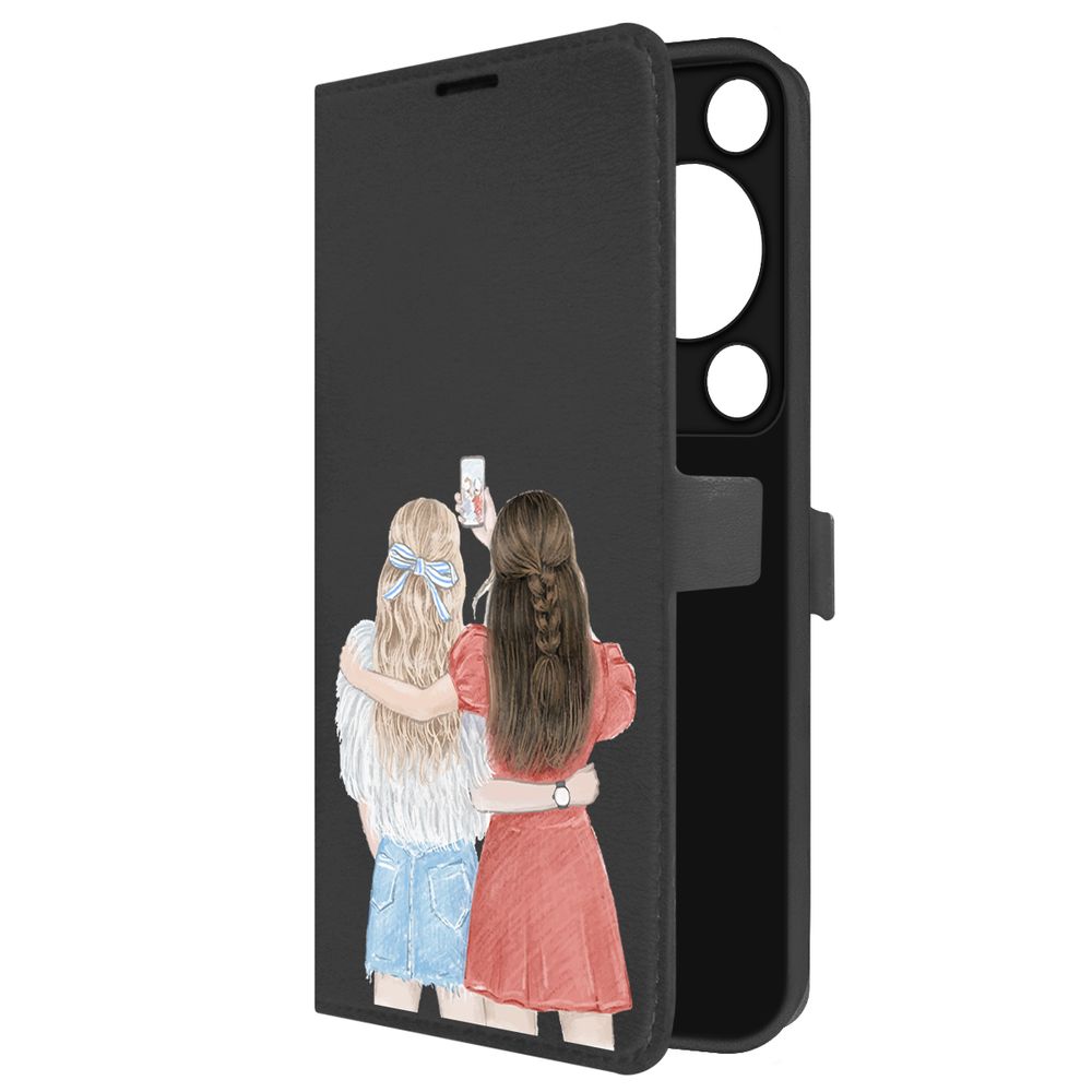 

Чехол-книжка Krutoff Eco Book для Huawei Nova Y72s Лучшие подруги (черный)