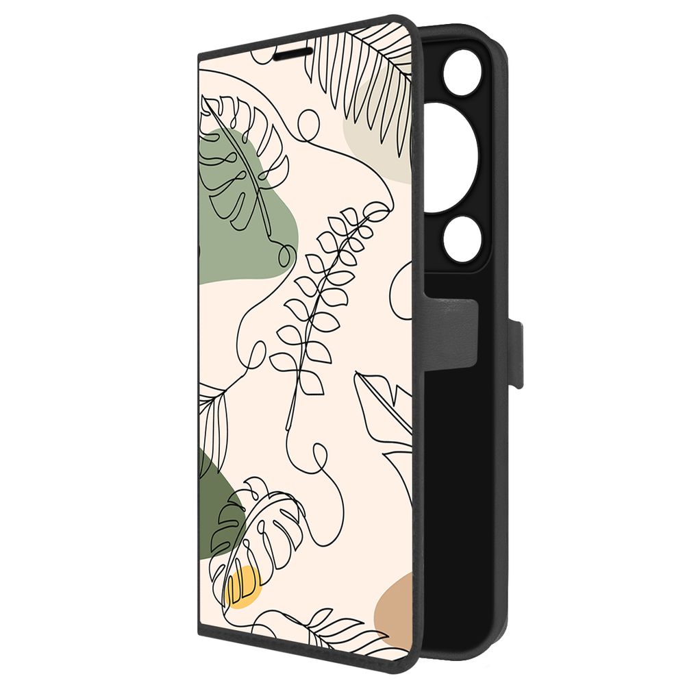 

Чехол-книжка Krutoff Eco Book для Huawei Nova Y72s Линия весны (черный)