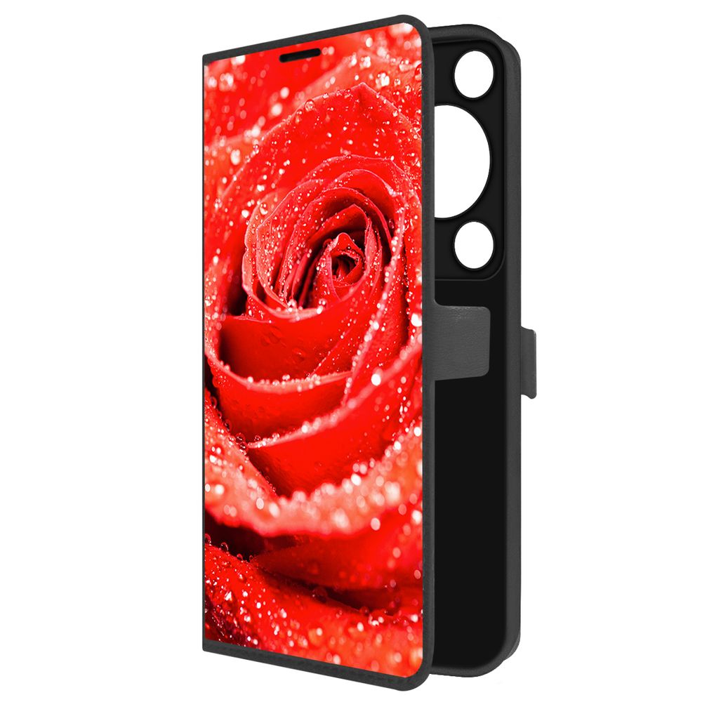 

Чехол-книжка Krutoff Eco Book для Huawei Nova Y72s Роза (черный)