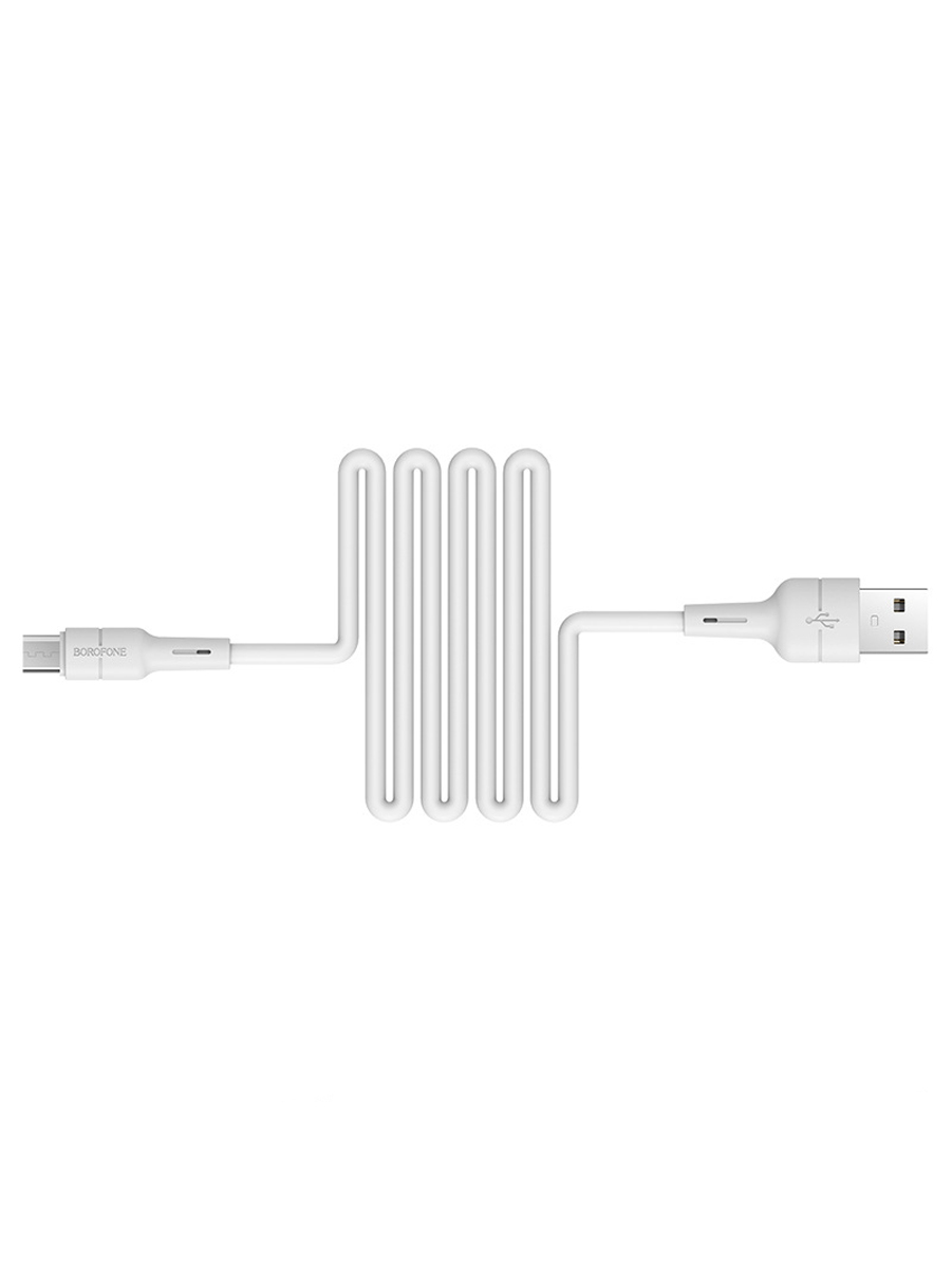 фото Провод для зарядки borofone x30, кабель usb - micro usb для телефона, 2.4 a, 1 м urm