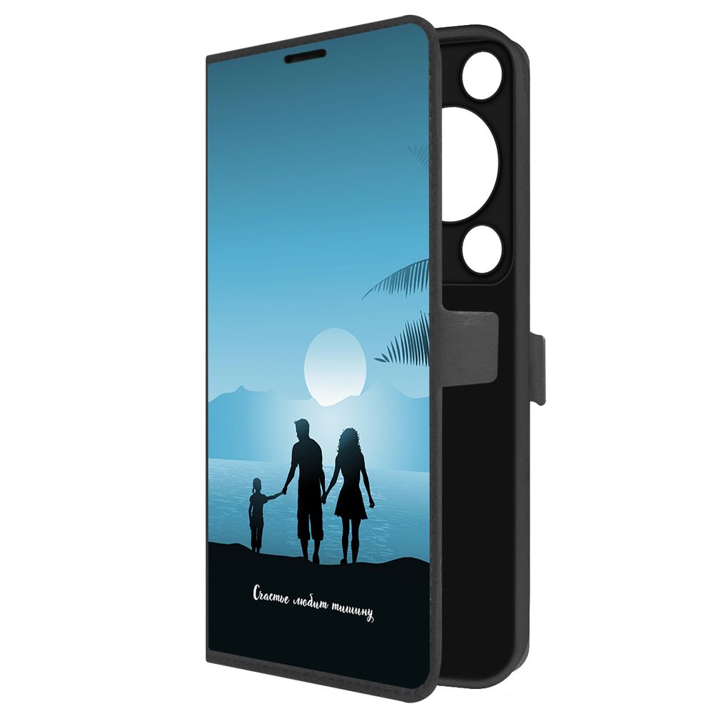 

Чехол-книжка Krutoff Eco Book для Huawei Nova Y72s Счастье любит тишину (черный)