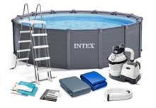 

26384 Каркасный бассейн круглый INTEX Sequoia Spirit 478х124+фильтр-насос песч. 4542 л/ч, INTEX 26384