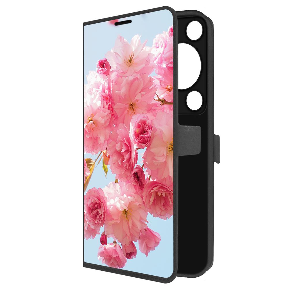 

Чехол-книжка Krutoff Eco Book для Huawei Nova Y72s Сакура (черный)