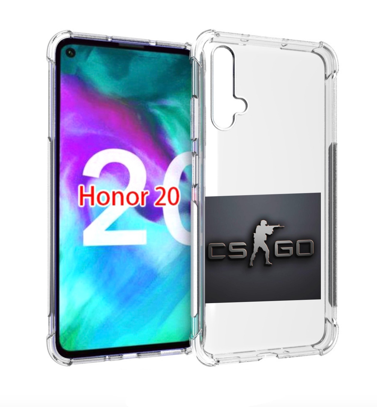 

Чехол бампер MyPads CS go логотип мужской для Honor 20 Honor, Прозрачный, Tocco