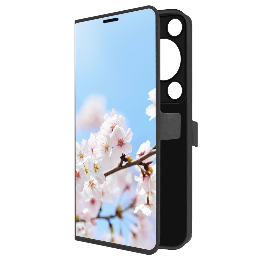 

Чехол-книжка Krutoff Eco Book для Huawei Nova Y72s Цветение (черный)