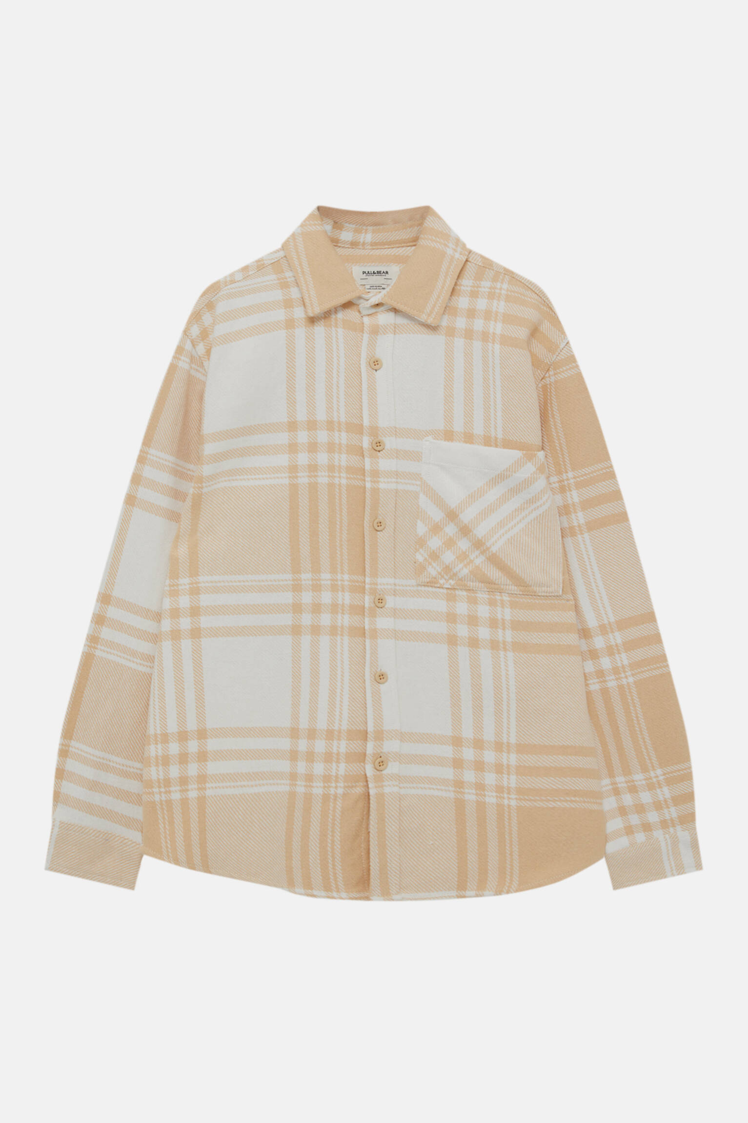 Рубашка мужская Pull&Bear PUL550683174 оранжевая S. Доставка из-за рубежа.