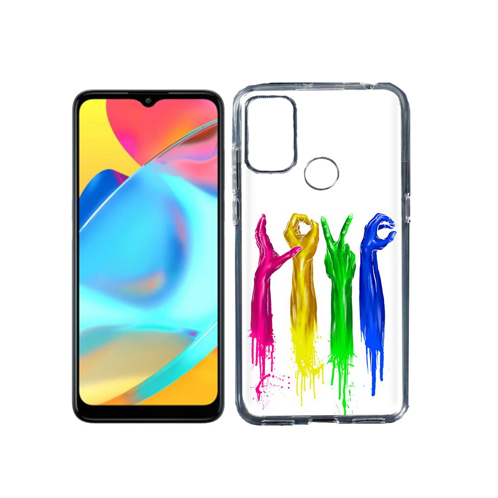 

Чехол MyPads Tocco для Alcatel 3L 6056H (2021) яркие руки love (PT160724.669.707), Прозрачный, Tocco