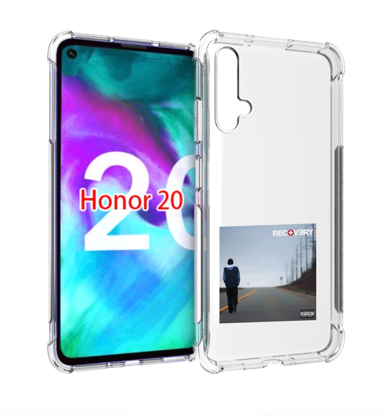 

Чехол Бампер Mypads Eminem Recovery Для Honor 20, Прозрачный, Tocco