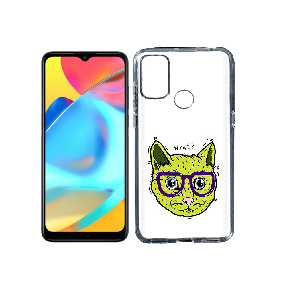 

Чехол MyPads Tocco для Alcatel 3L 6056H (2021) Зеленый кот (PT160724.669.86), Прозрачный, Tocco