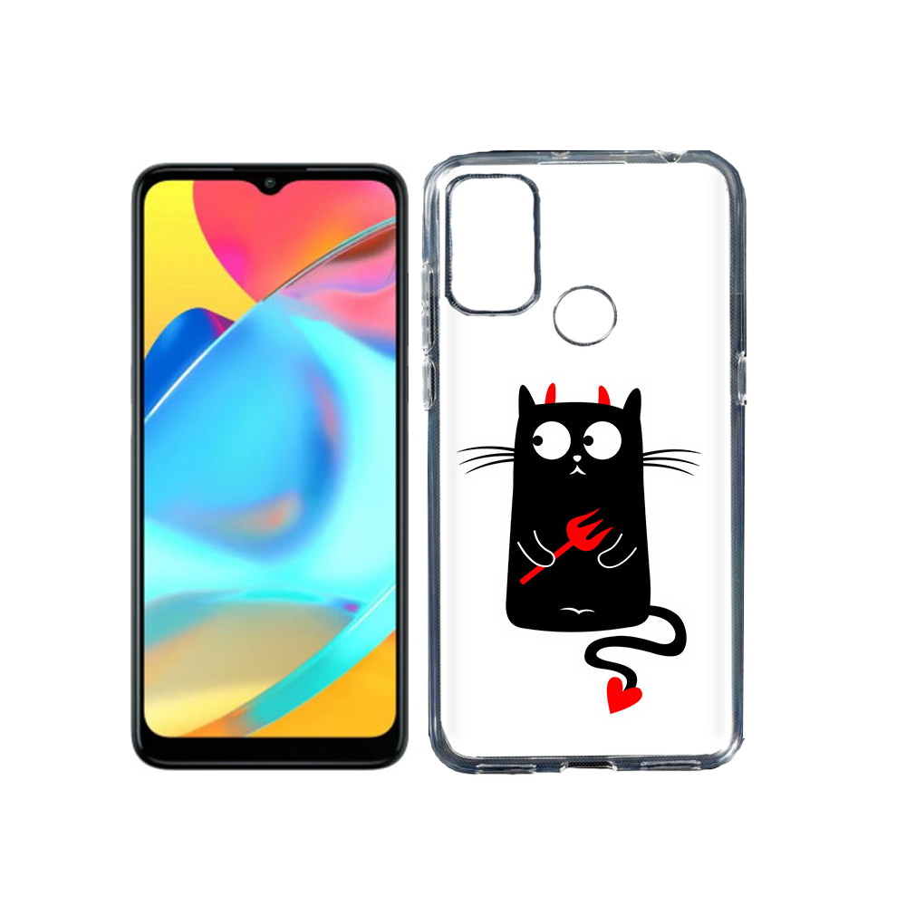 

Чехол MyPads Tocco для Alcatel 3L 6056H (2021) Кот демон (PT160724.669.97), Прозрачный, Tocco
