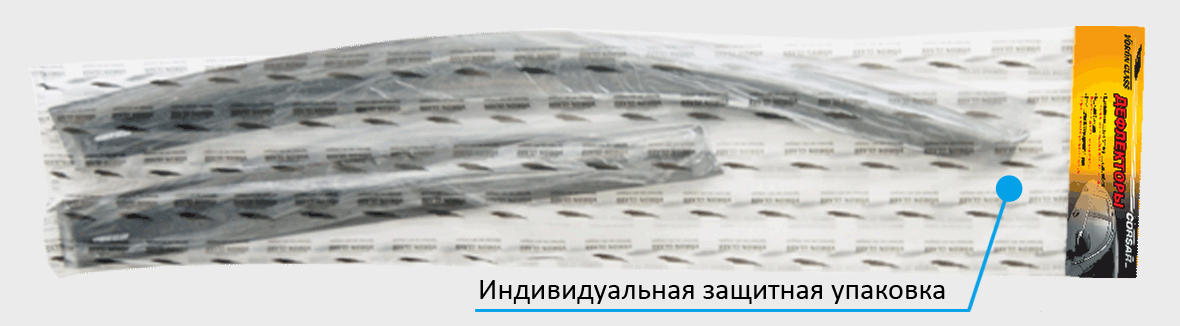 Дефлекторы на боковые стекла Kia Cerato I 04-09 накладные 4 шт. Voron Glass Corsar