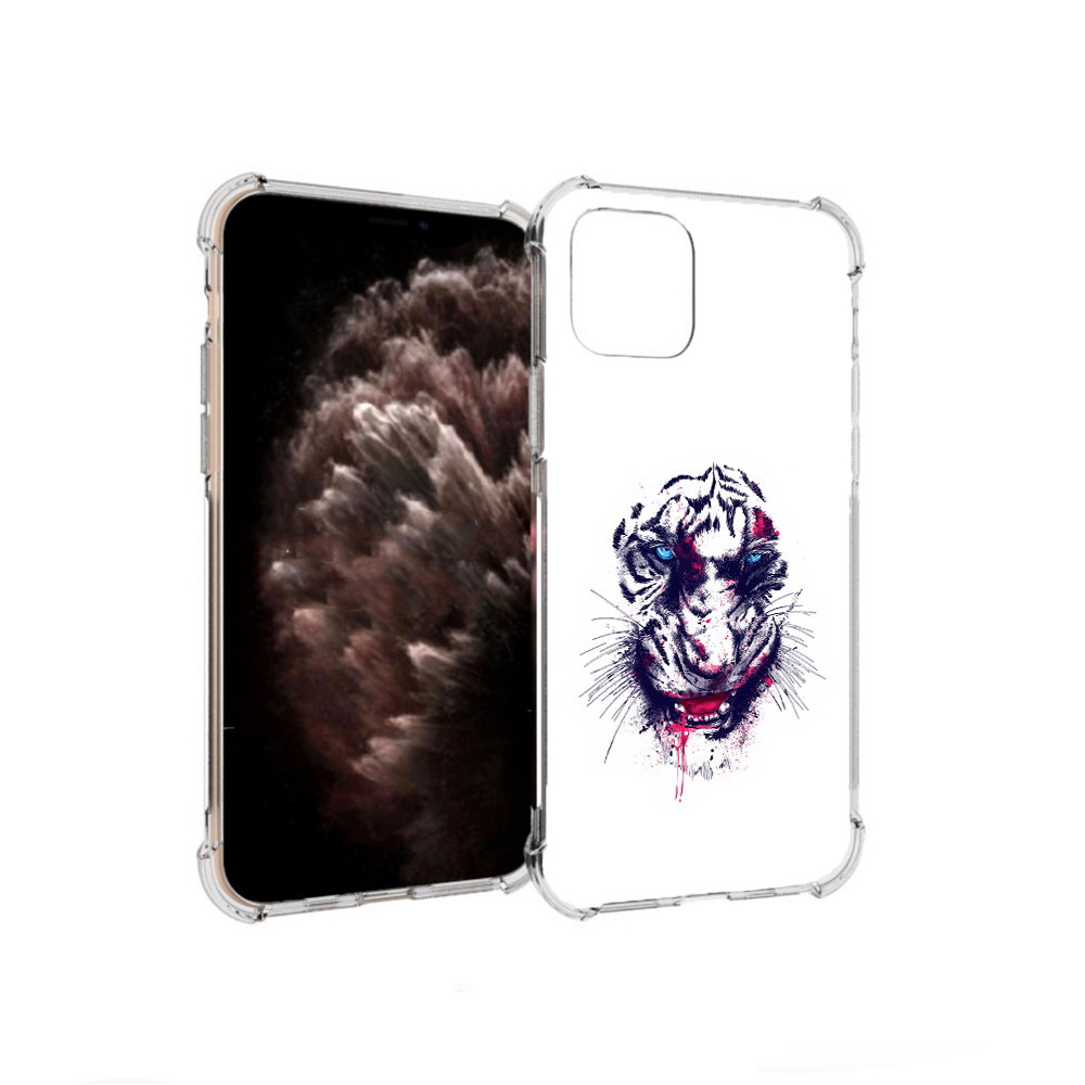 

Чехол MyPads Tocco для Apple iPhone 11 Pro безумный тигр, Прозрачный, Tocco