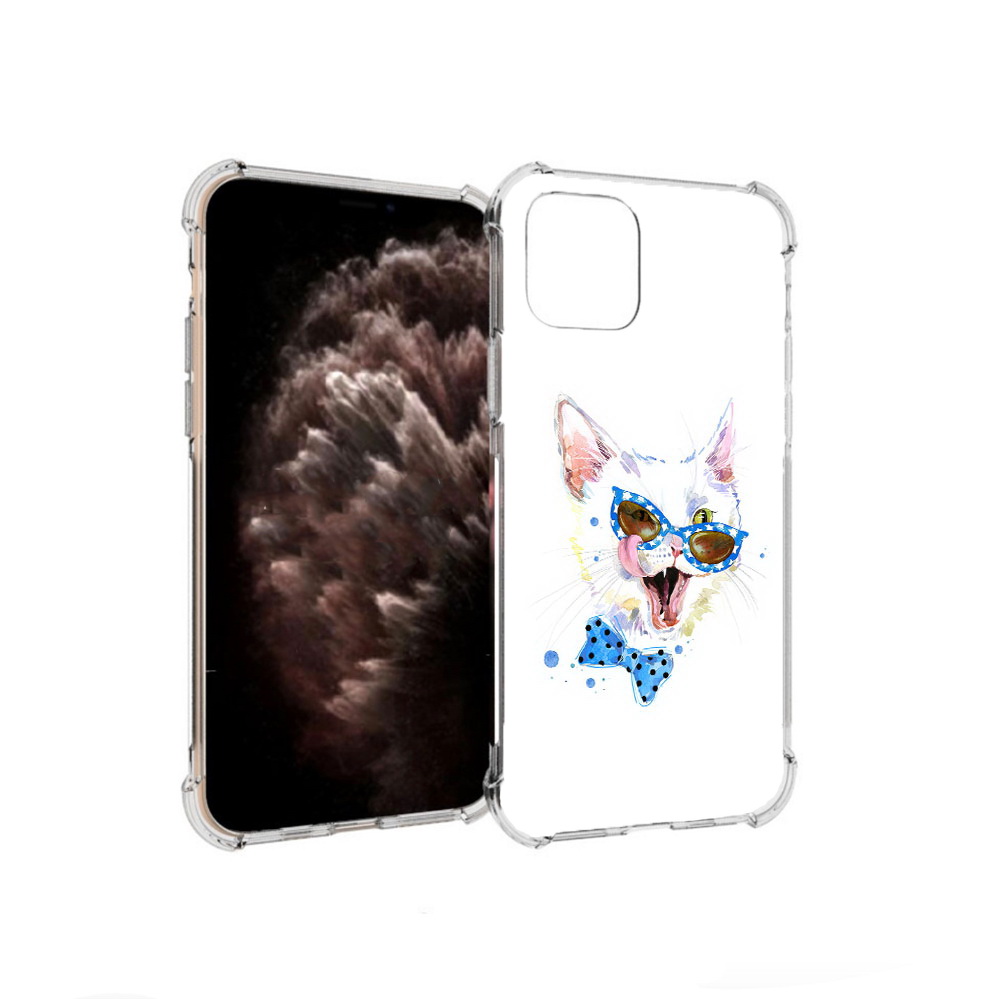 

Чехол MyPads Tocco для Apple iPhone 11 Pro белый кот, Прозрачный, Tocco
