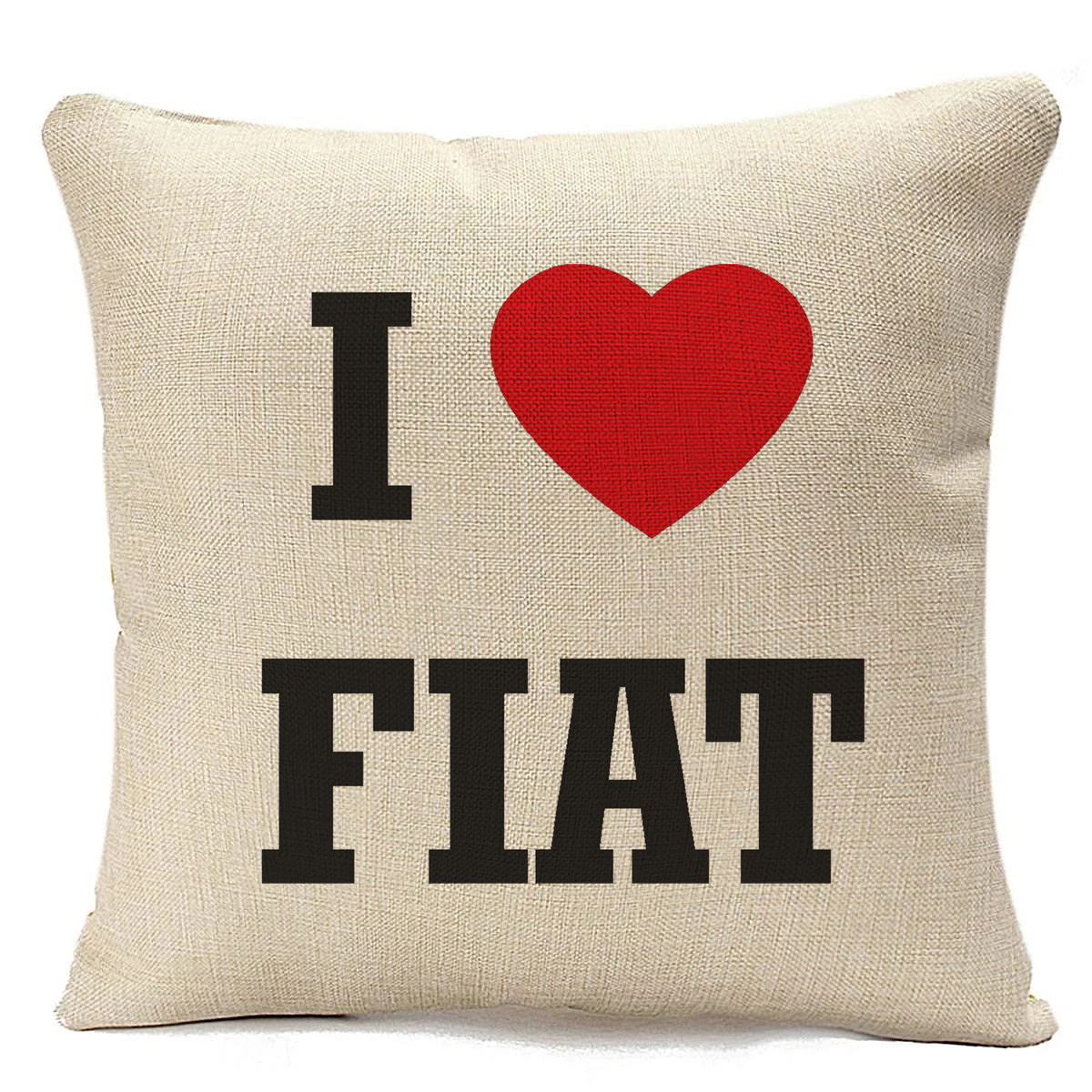 

Подушка бежевая CoolPodarok Авто. I love Fiat