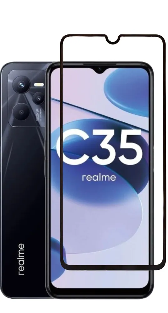 

Защитное стекло для Realme C35 Full Screen Black, Realme C35