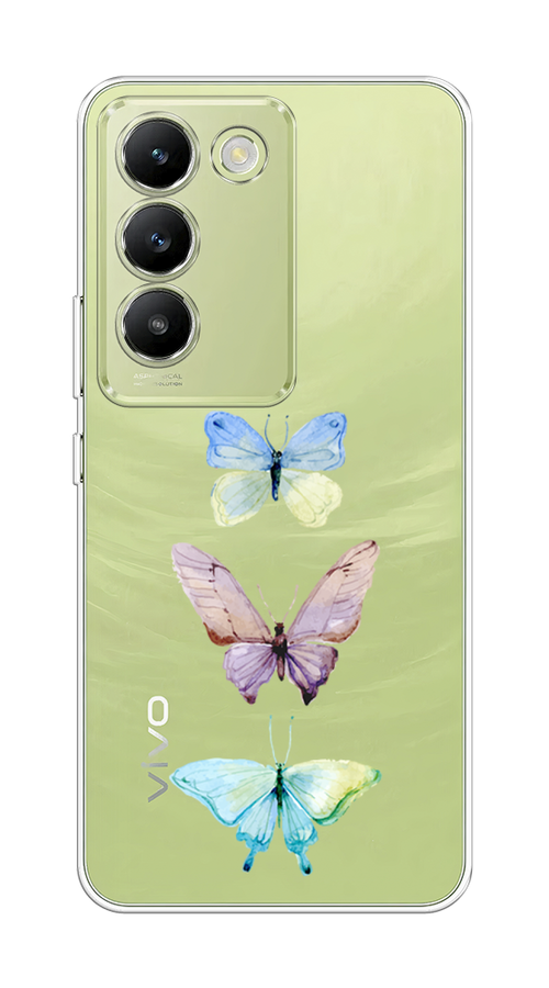 

Чехол на Vivo V30 lite 4G "Акварельные бабочки", Бирюзовый;розовый, 2610350-1