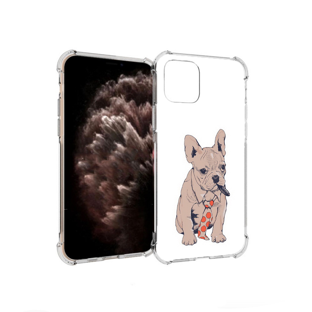 

Чехол MyPads Tocco для Apple iPhone 11 Pro бульдог с сигарой, Прозрачный, Tocco