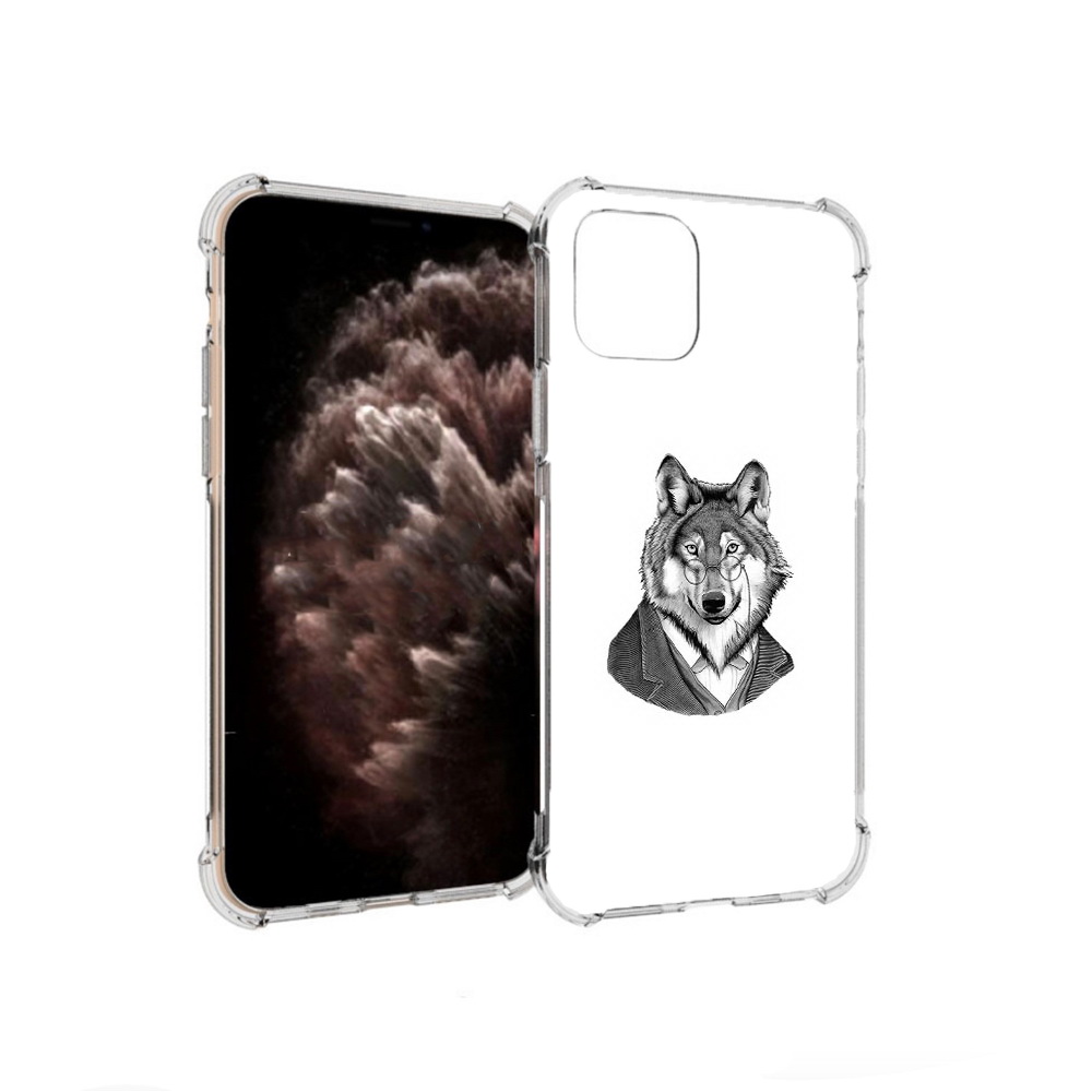 Чехол MyPads Tocco для Apple iPhone 11 Pro волк в пиджаке