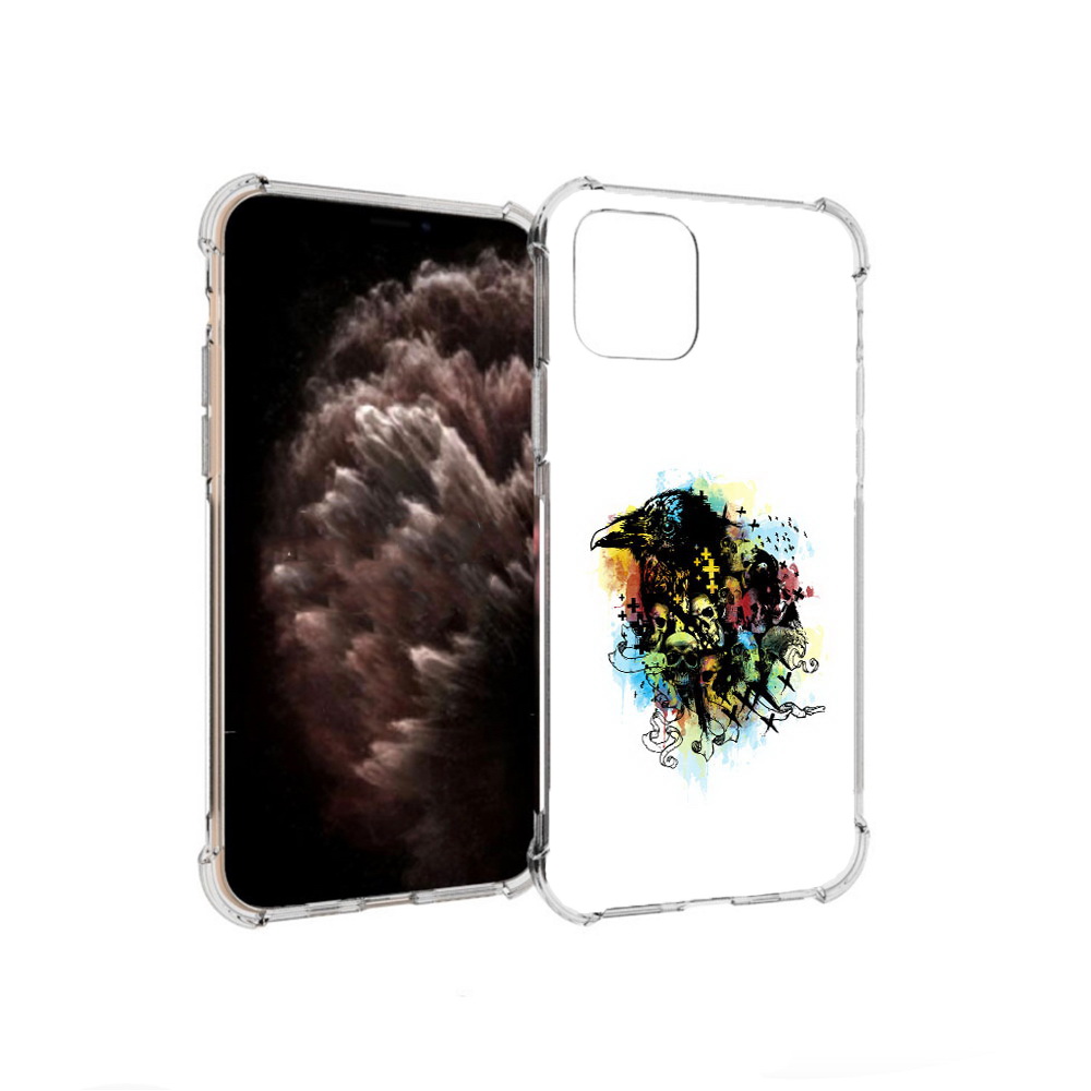 

Чехол MyPads Tocco для Apple iPhone 11 Pro ворон и черепа, Прозрачный, Tocco