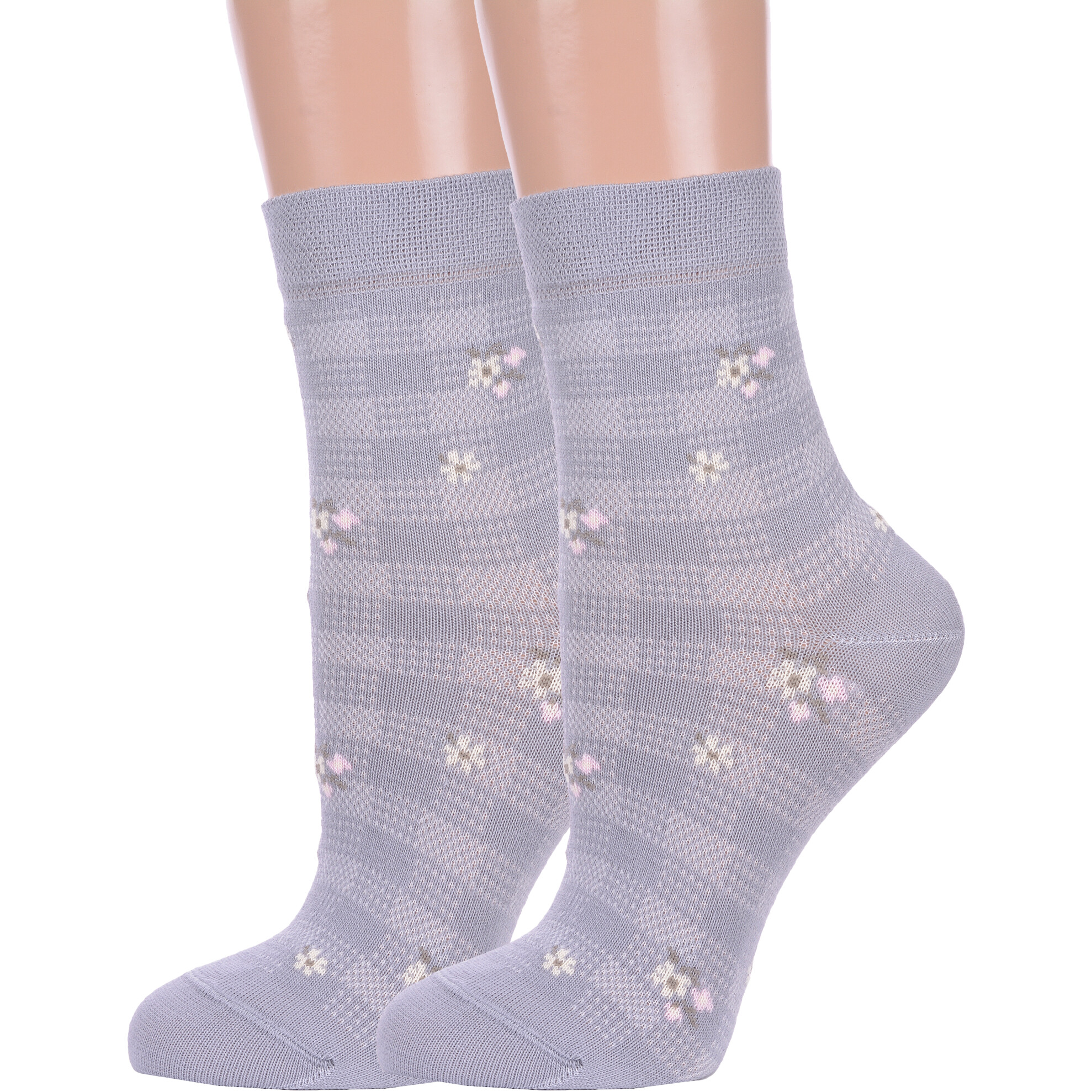 Комплект носков женских Брестский чулочный комбинат 2-14с1100 серых 23, 2 пары