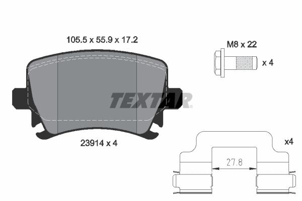 

Тормозные колодки Textar дисковые 2391402