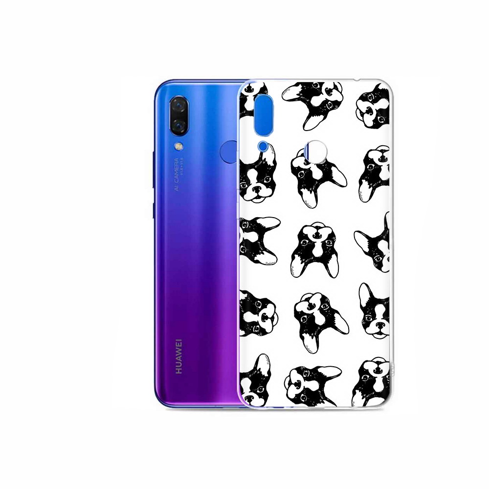 

Чехол MyPads Tocco для Honor Play черно белые собачки, Прозрачный, Tocco