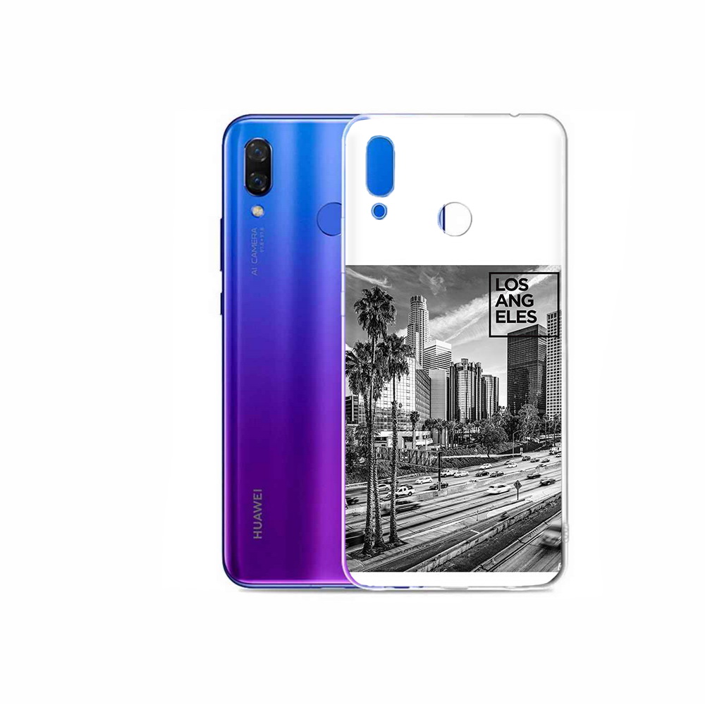 

Чехол MyPads Tocco для Honor Play черно белый лос анджелес, Прозрачный, Tocco