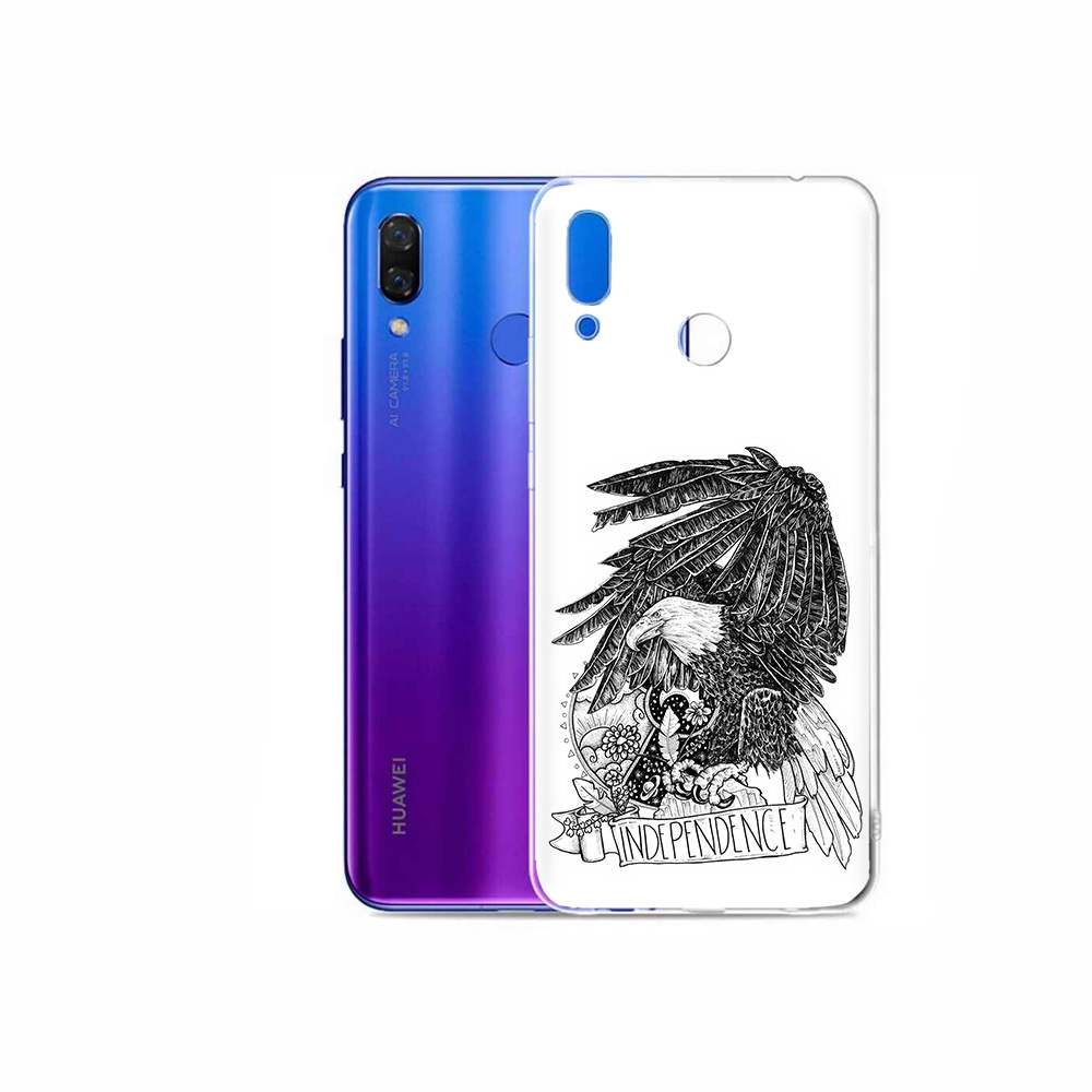 

Чехол MyPads Tocco для Honor Play черно белый сокол, Прозрачный, Tocco