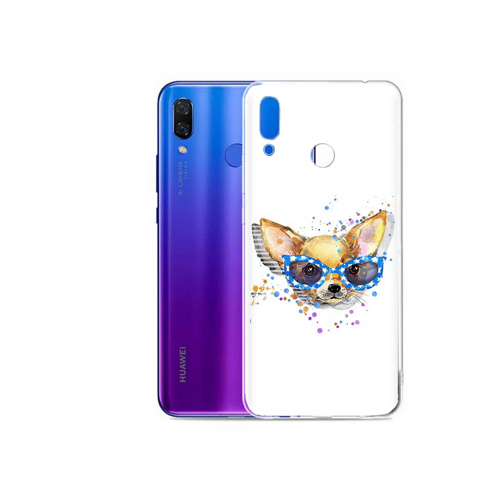 

Чехол MyPads Tocco для Honor Play чихуа-хуа в очках, Прозрачный, Tocco