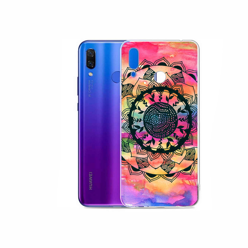 

Чехол MyPads Tocco для Honor Play яркая абстракция круглый цветок, Прозрачный, Tocco