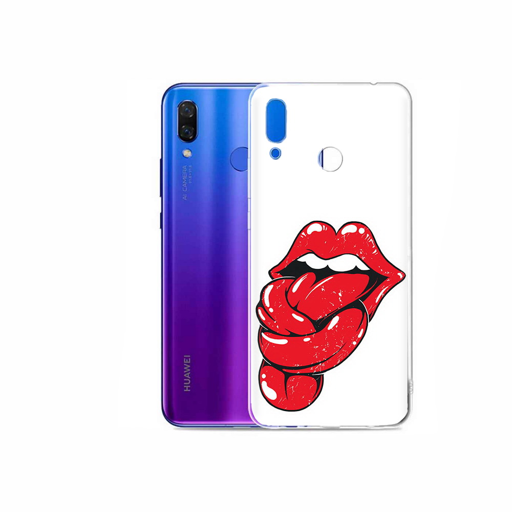 

Чехол MyPads Tocco для Honor Play яркие губы с языком, Прозрачный, Tocco