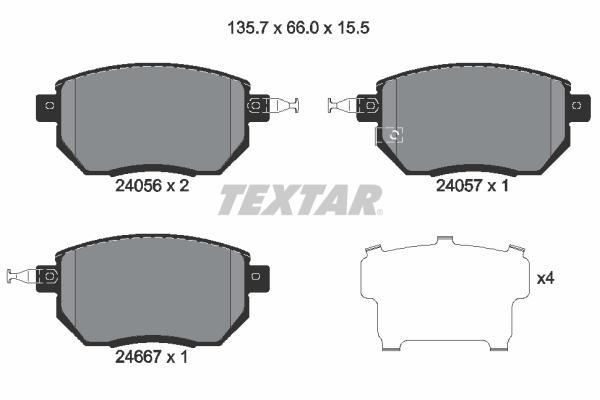 

Колодки тормозные дисковые передние infinitifx 01.03- Textar 2405601