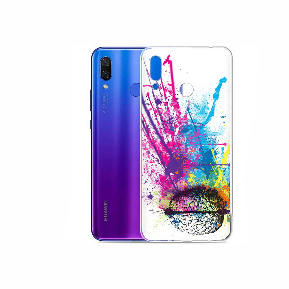 

Чехол MyPads Tocco для Honor Play яркий красочный мозг, Прозрачный, Tocco