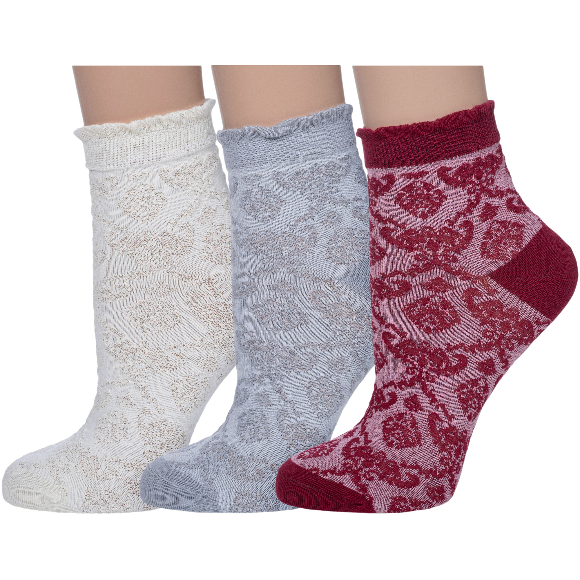 Комплект носков женских АКОС 3-FW41N7 разноцветных 21-23
