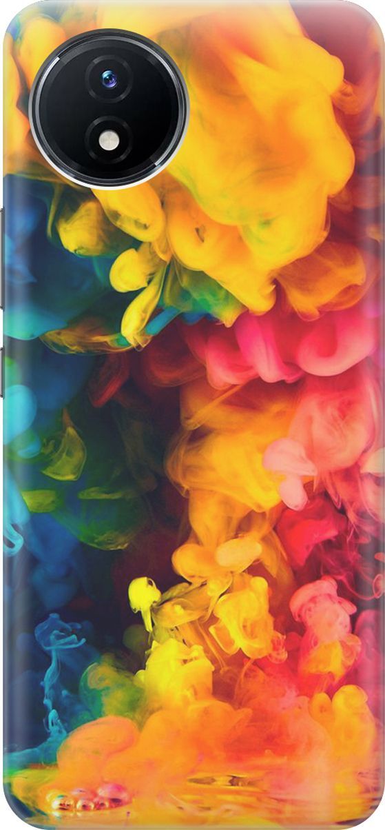 

Силиконовый чехол на Vivo Y02 с принтом "Красочное буйство", Желтый;розовый, 157824