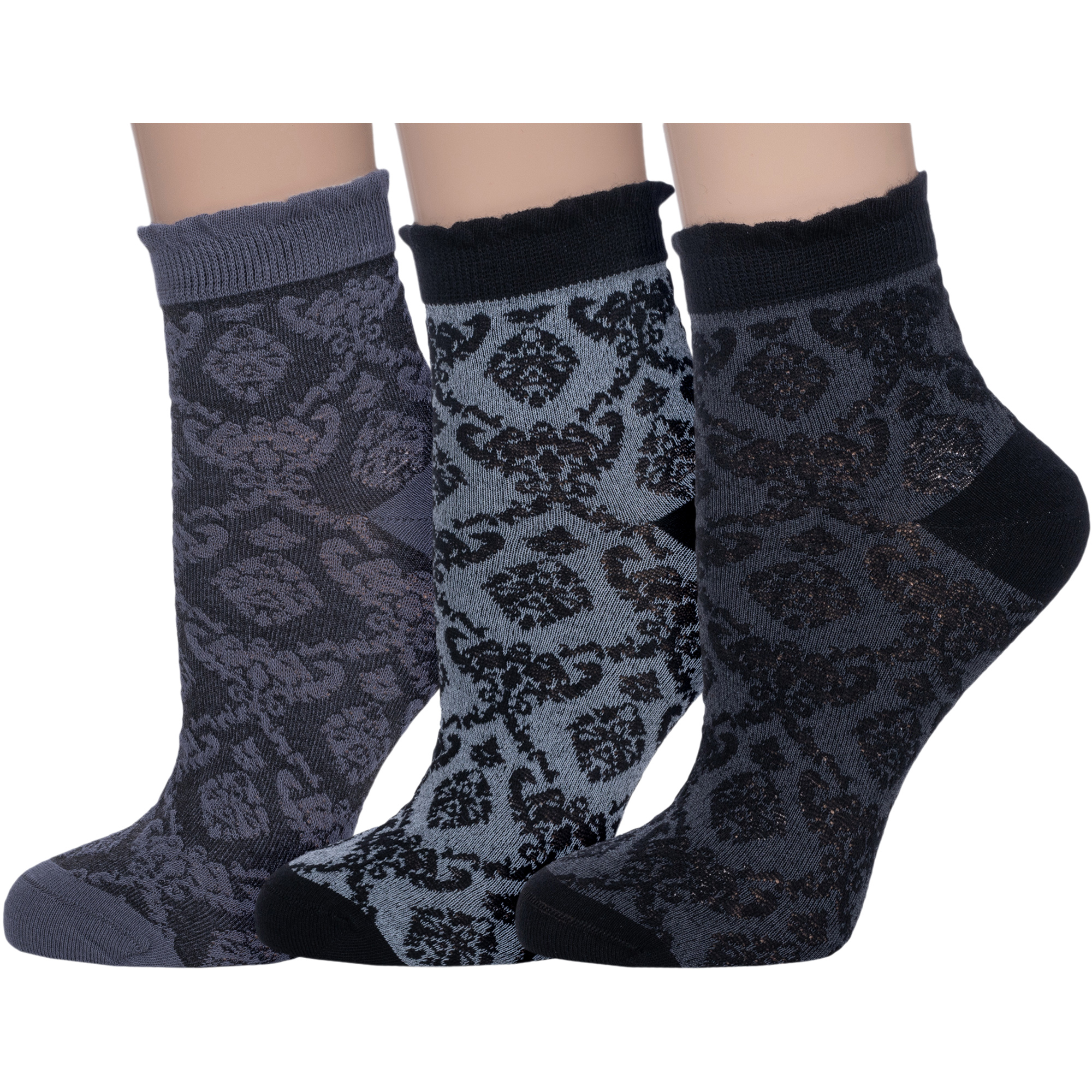 Комплект носков женских АКОС 3-FW41N7 разноцветных 23-25