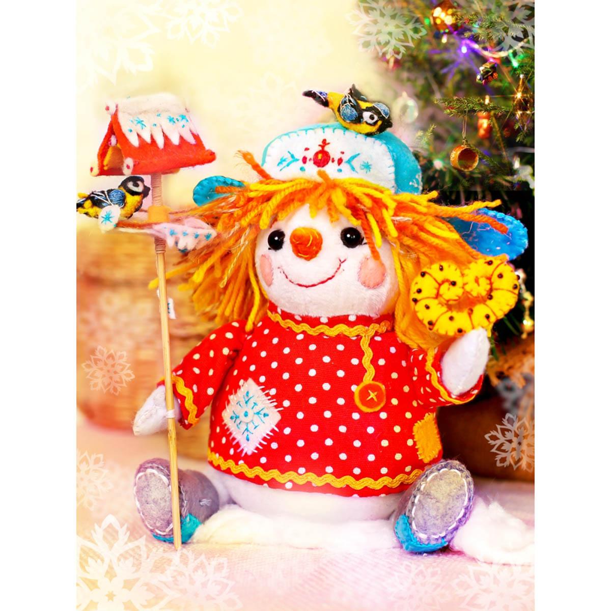 Набор для создания текстильной игрушки Перловка Домовенок и компания Веселый Снеговик 1 шт