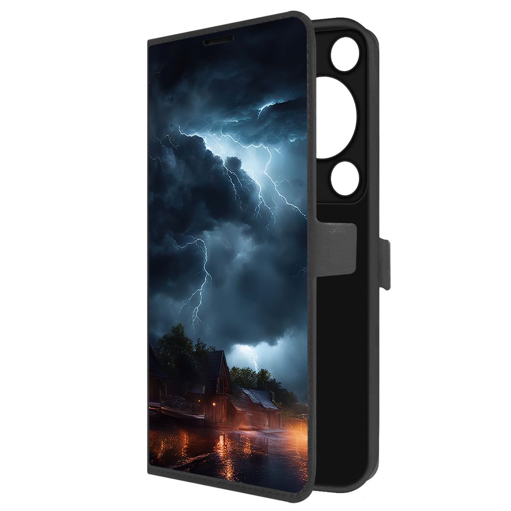 

Чехол-книжка Krutoff Eco Book для Huawei Nova Y72s Ночная гроза (черный)