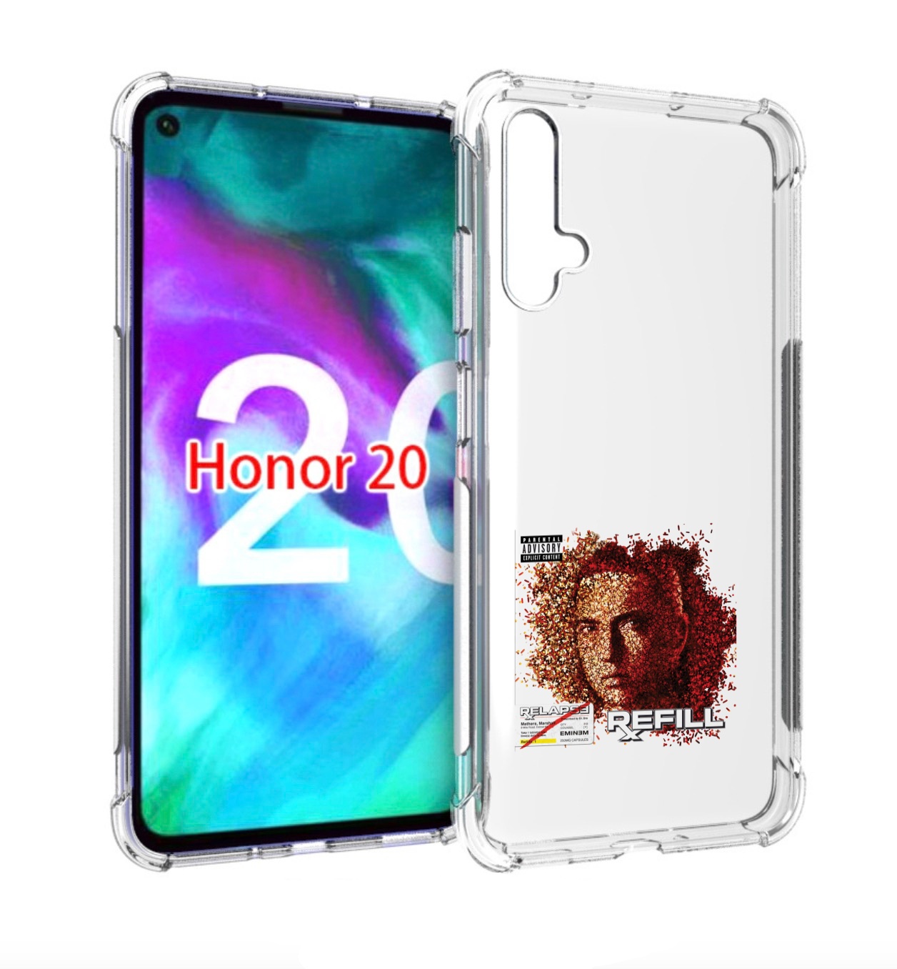 

Чехол Бампер Mypads Eminem Relapse, Refill Для Honor 20, Прозрачный, Tocco