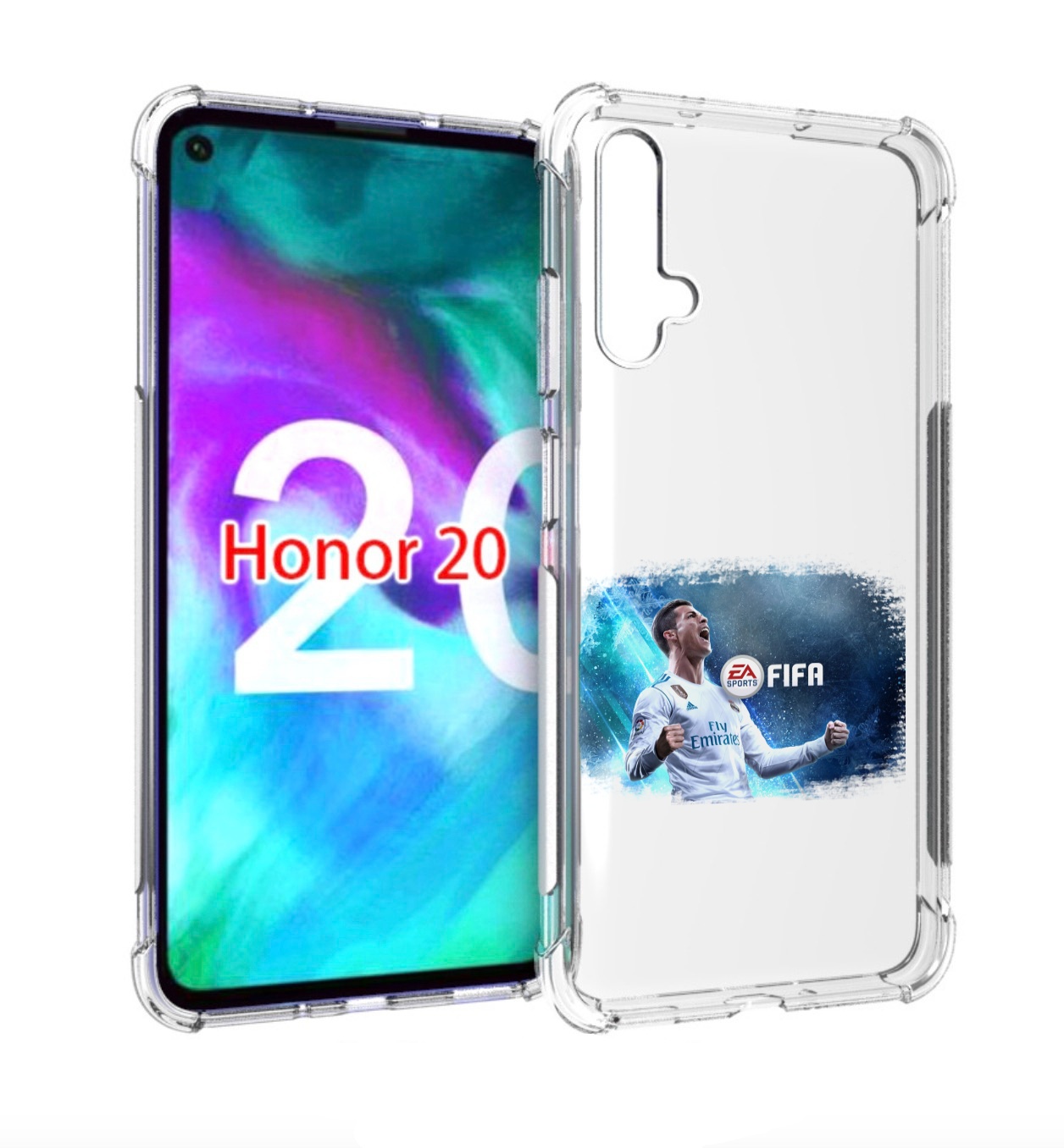 

Чехол бампер MyPads FiFA логотип для Honor 20, Прозрачный, Tocco