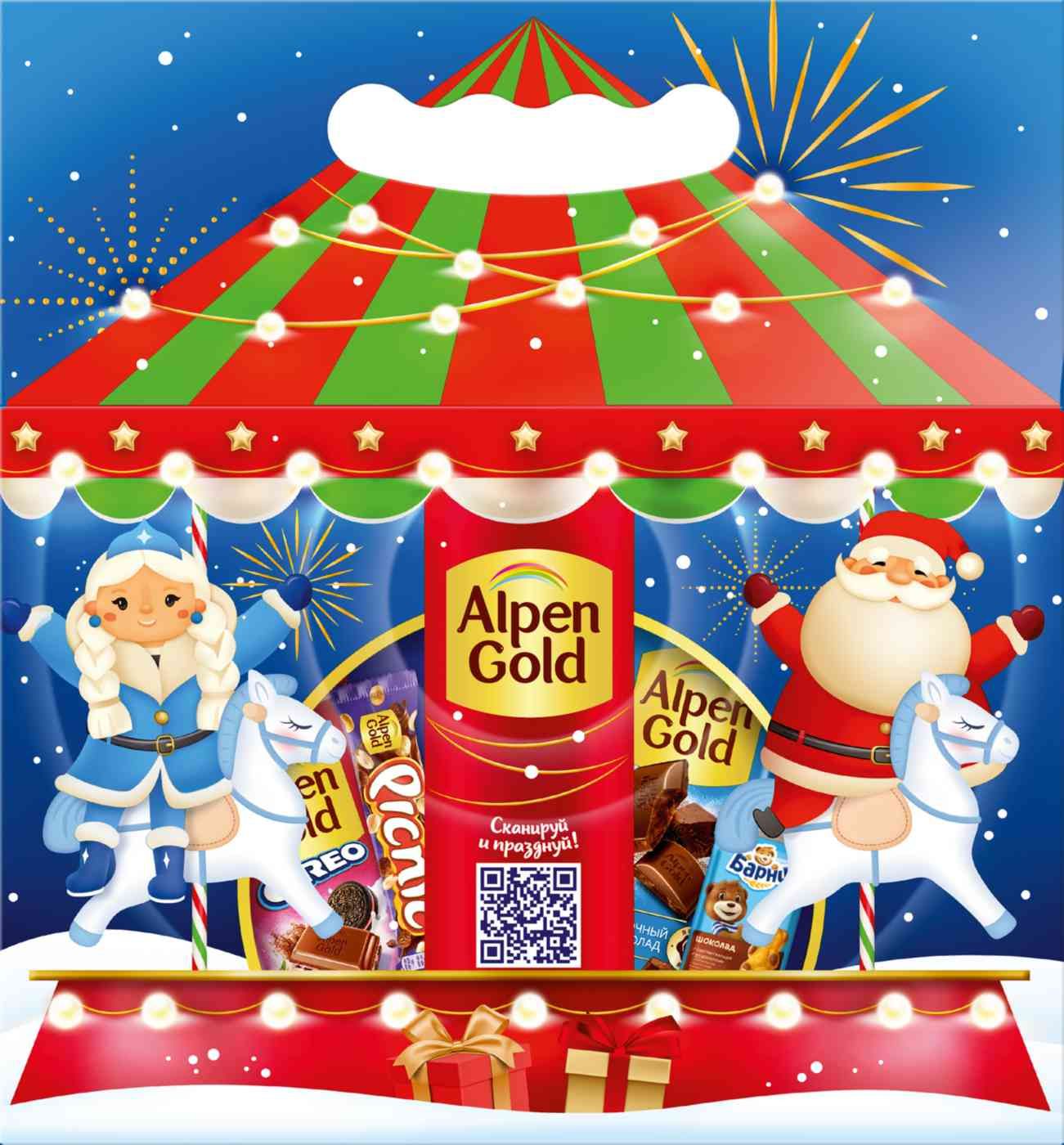 Сладкий подарочный набор Alpen Gold Новогодний микс 602 г