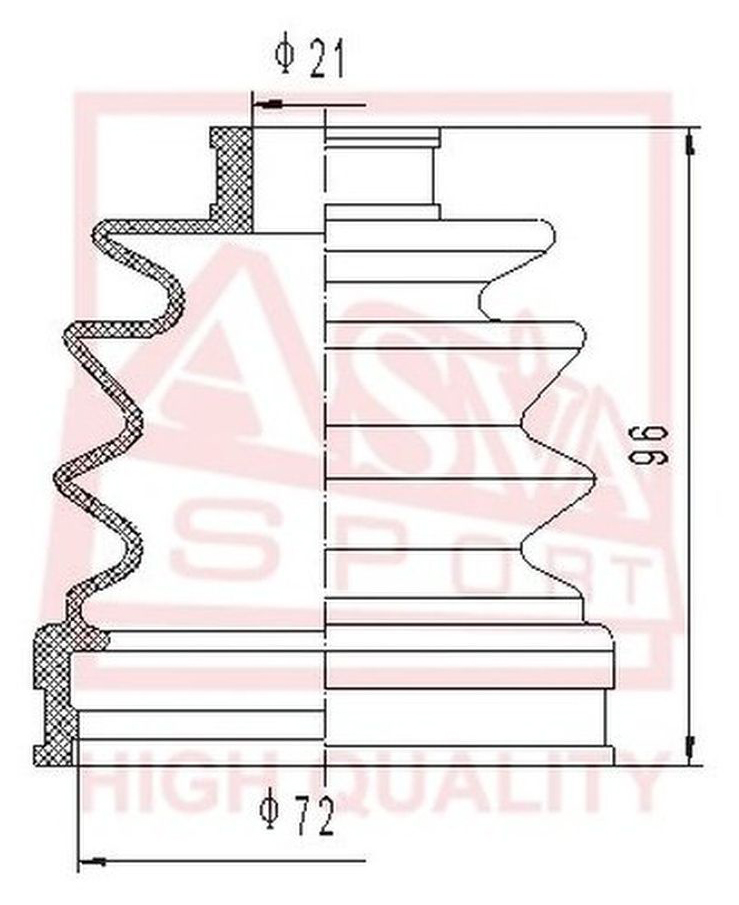 фото Пыльник шрус (комплект без смазки) 21x74x90 subaru forester i (sf) (1997-2002) subaru impr asva