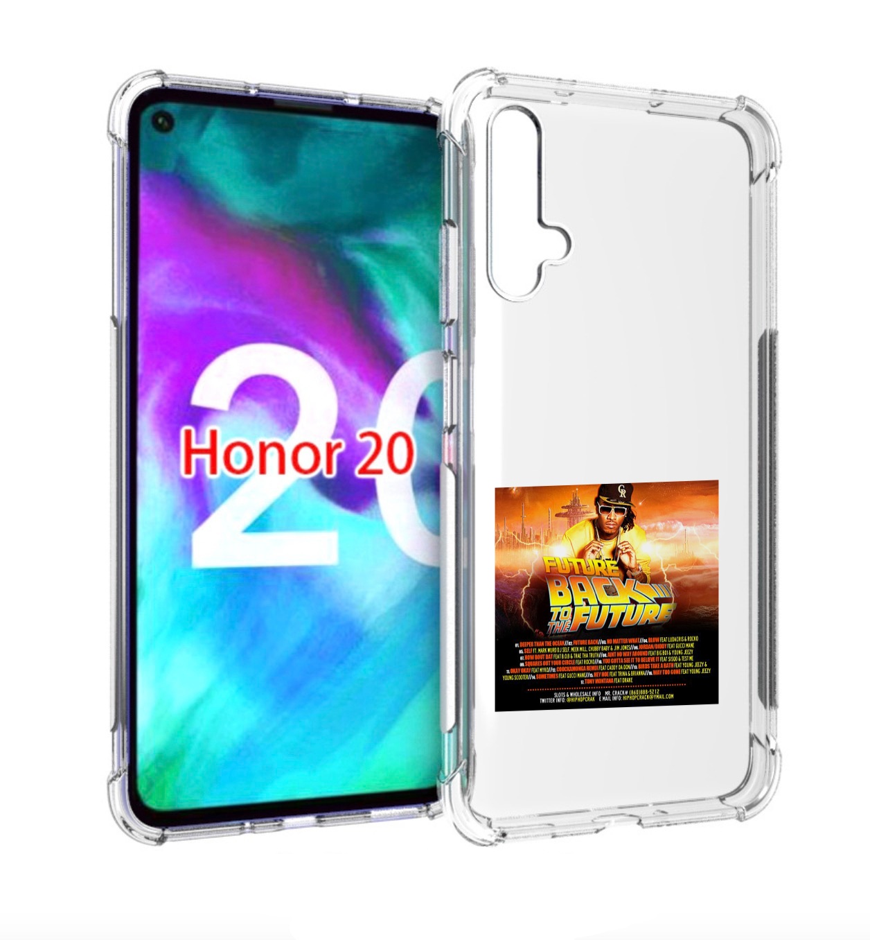 

Чехол бампер MyPads Future - Back To The Future для Honor, Прозрачный, Tocco