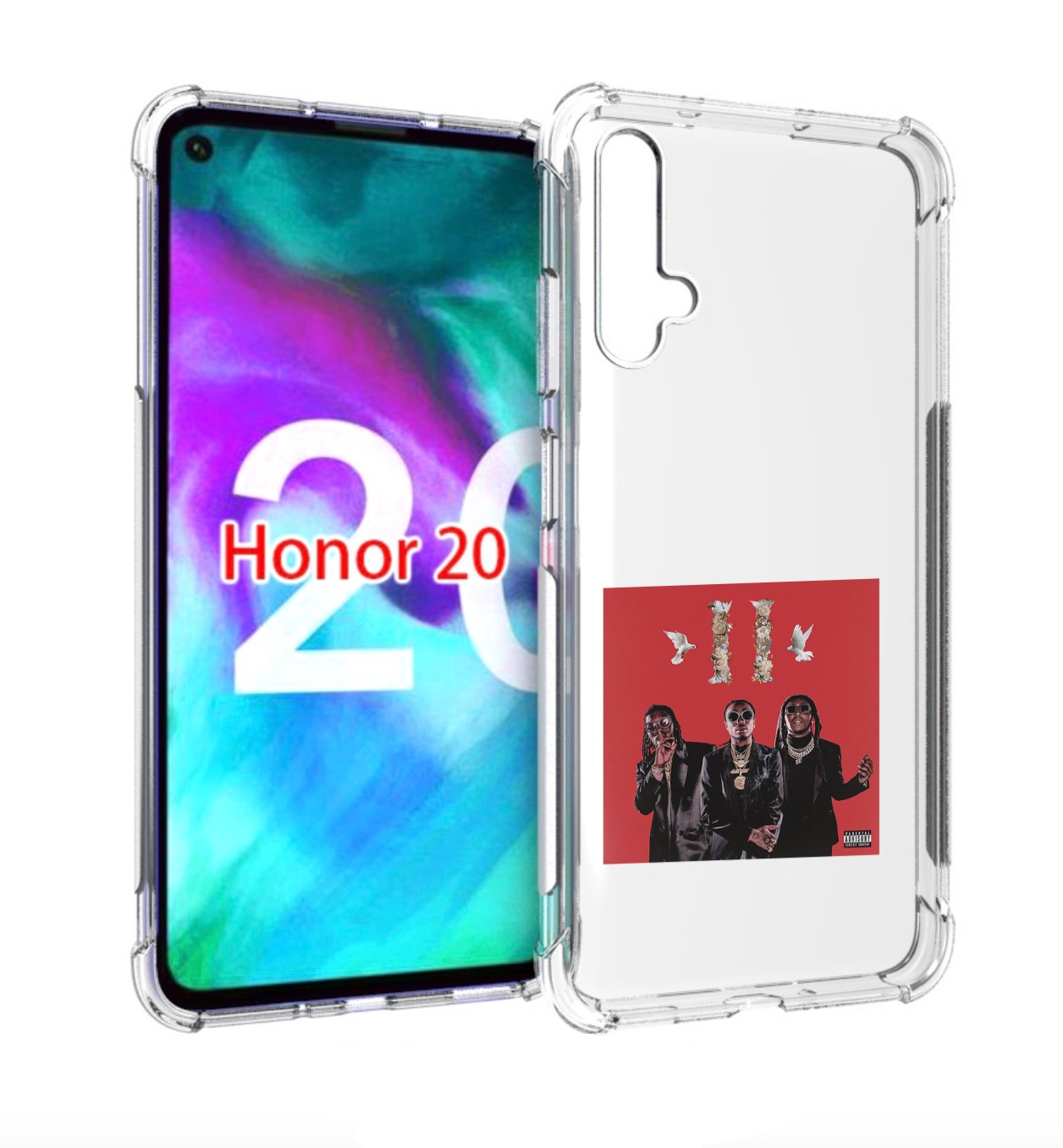 

Чехол бампер MyPads Migos - Culture II для Honor 20, Прозрачный, Tocco