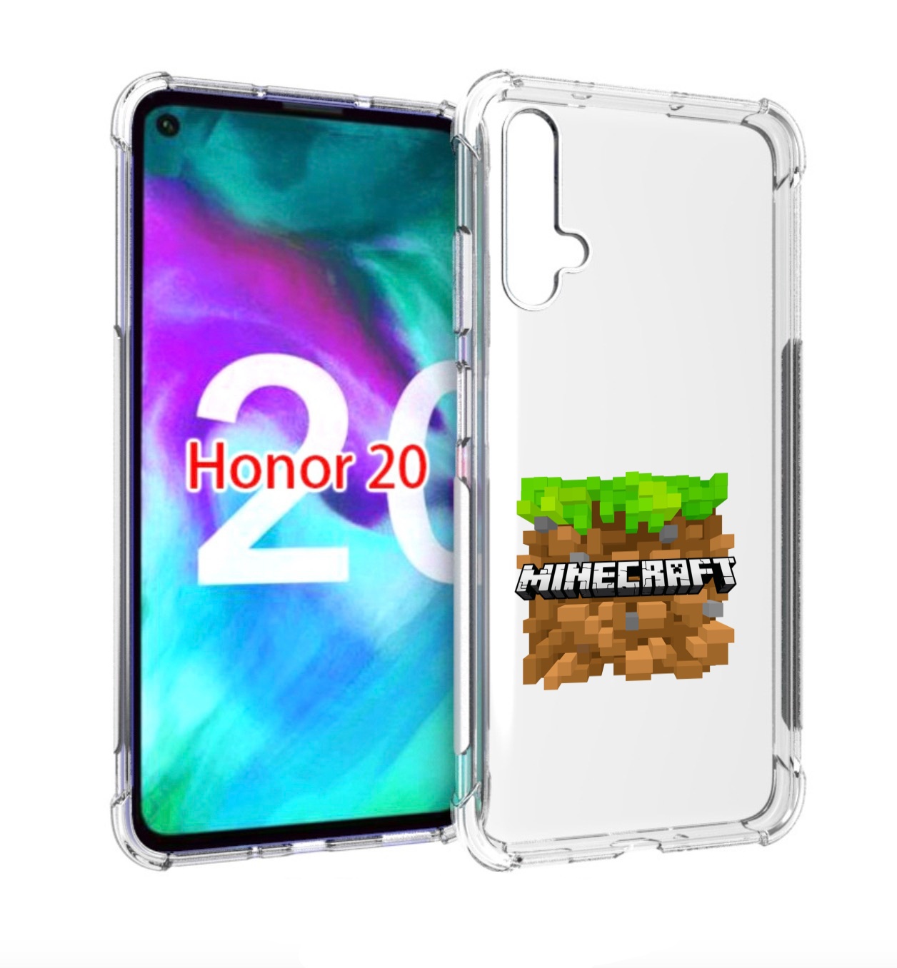 

Чехол бампер MyPads Minecraft-2 для Honor 20, Прозрачный, Tocco